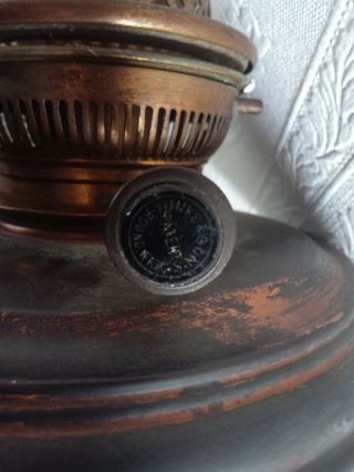 HINKS VICTORIAN COPPERED OIL LAMP RESERVOIR WITH BURNER 4