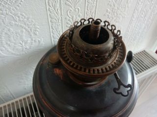 HINKS VICTORIAN COPPERED OIL LAMP RESERVOIR WITH BURNER 5