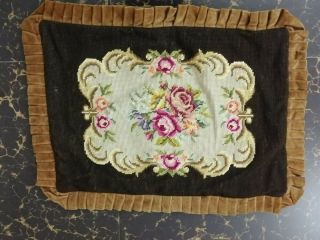 Antique 19th Centur Aubusson French Hand Woven Needles Point Cushion Size 19 " X13