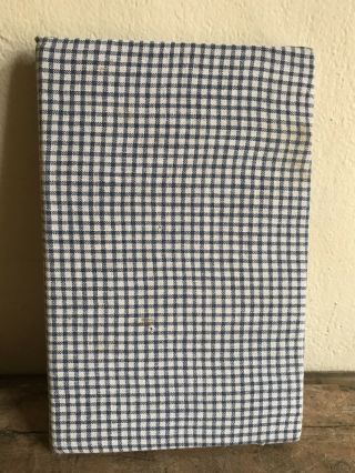 Antique 1923 Reader Book Covered Early Dark Blue & White Homespun Fabric Aafa 2