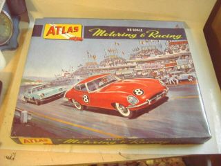 1962 Atlas Motoring And Racing H.  O.  Slot Car Set Boxed