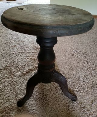 Antique Victorian Cast Iron 3 Leg Claw Foot Swivel Piano Stool Very Old