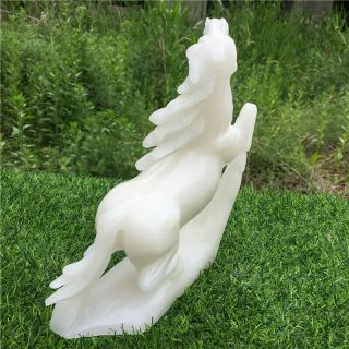 2440g Natural carved white jade horse O1921 - T 4
