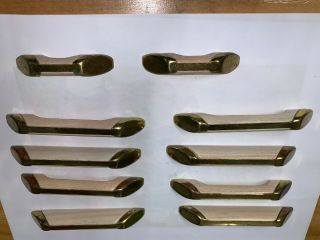 Furniture Dresser Handles - Wooded With Brass Ends