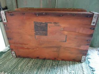 Antique Primitive Wooden Box with Hinged Lid Acme Staple Co Wooden Box 6
