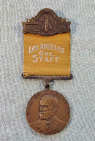 1912 National Gar Encampment " Los Angeles Cal.  Staff " Badge