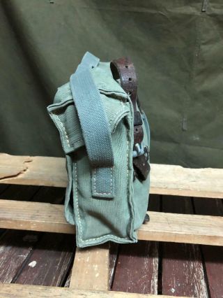 Swiss Army Military Carpenter Shoulder Bag Leather and Canvas Vintage 4