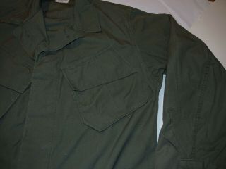 VTG US ARMY VIETNAM WAR POPLIN SLANT POCKET COAT/SHIRT OG - 107 GREAT SHAPE S 4