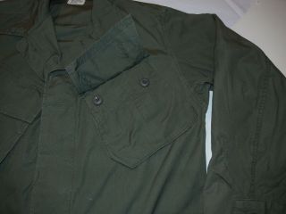 VTG US ARMY VIETNAM WAR POPLIN SLANT POCKET COAT/SHIRT OG - 107 GREAT SHAPE S 5