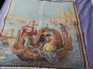 French Tapestry Of Gondola In Venice 19.  5 " X 19.  5 " Quality