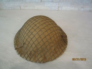 Wwii Canadian Mk2 Burlap And Camo Netting Helmet Dated 1942