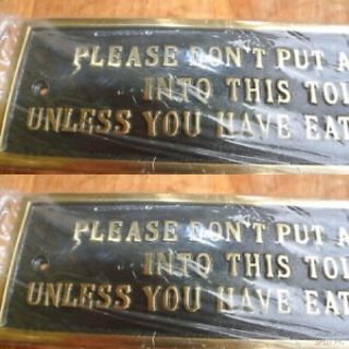 2 solid brass sign 