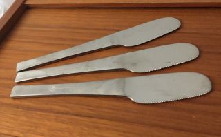 3 Rare 1960s Vintage Italian 7 3/8 " Knives By Joe Colombo For Pintinox Alitalia
