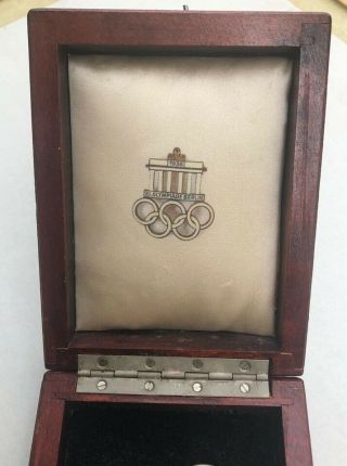 WW2 German Olympic Games Berlin 1936 Olympia Chronograph Silver Pocket Watch Box 5