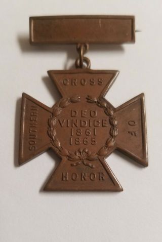 Civil War 1861 1865 U.  C.  V Confederate Southern Cross Of Honor Medal