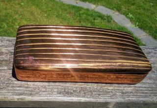 Vintage Ben Seibel Jenfred Ware Brass Plated Metal Cigarette Box W/lid