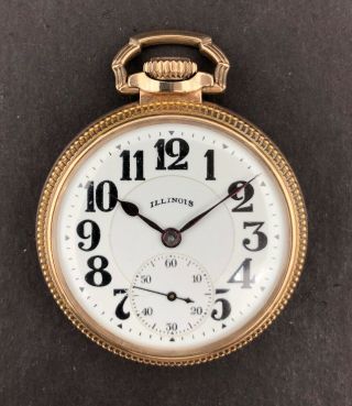 1927 Illinois 16s 21j 60hr Double Sunk Pocket Watch Bunn Special/14 4999416 Of