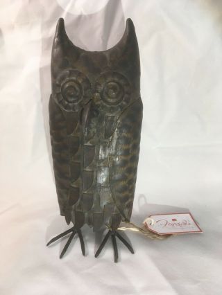 Foreside Home And Garden Metal Hoot Owl Figurine