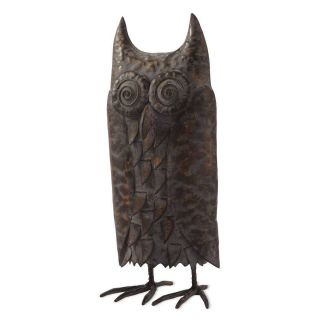 Foreside Home and Garden Metal Hoot Owl Figurine 2