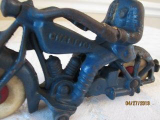 VINTAGE CHAMPION MOTORCYCLE POLICE COP CAST IRON TOY - 7 