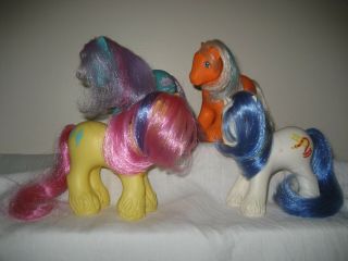 Set Of 4 Vintage Big Brother My Little Ponies (pony) Mlp Hasbro 1980 