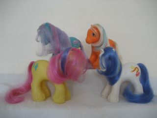Set of 4 Vintage Big Brother My Little Ponies (Pony) MLP Hasbro 1980 ' s 3