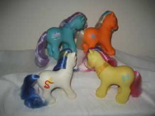 Set of 4 Vintage Big Brother My Little Ponies (Pony) MLP Hasbro 1980 ' s 5