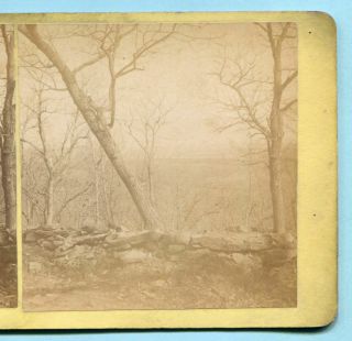 Civil War Gettysburg Battlefield Mumper Stereoview Culp’s Hill To Barlow’s Knoll