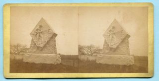 Civil War GETTYSBURG Mumper Stereoview MASSACHUSETTS INFANTRY MONUMENT 2