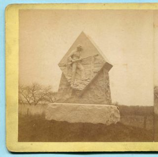 Civil War GETTYSBURG Mumper Stereoview MASSACHUSETTS INFANTRY MONUMENT 3