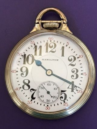 1927 Hamilton 21 Jewel Grade 992 Model 2 Railroad Pocket Watch 148