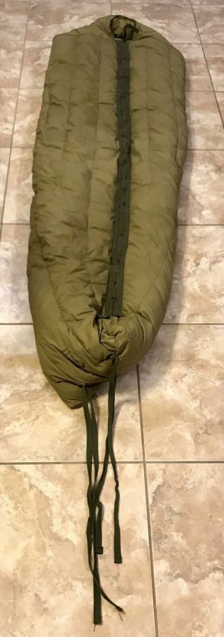 Vtg Us M - 1949 Military Mummy Regular Mountain Sleeping Bag Feather Down
