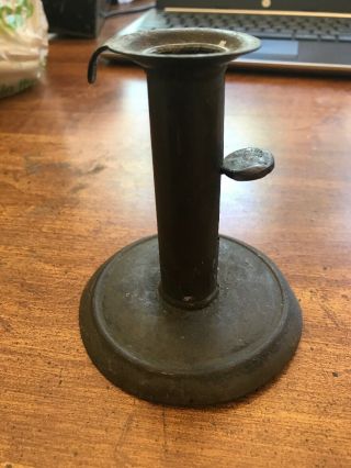 19th Century Hogscraper Push Up Candle Stick 4.  5” Tall