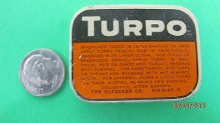 2 Vintage sample Medicine Tins,  Turbo Turpentine ointment w/box and paperwork 5