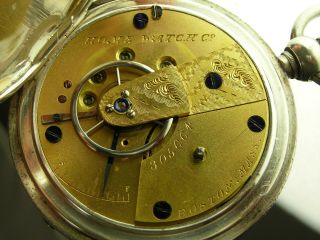 Antique 18s Waltham model 1857 key wind pocket watch.  Eagle coin silver case 10