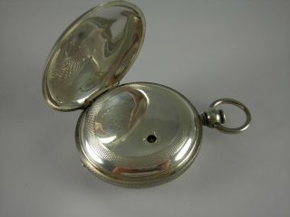 Antique 18s Waltham model 1857 key wind pocket watch.  Eagle coin silver case 8