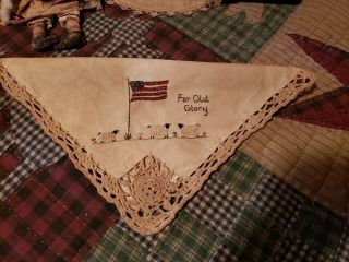 Awesome " For Old Glory " Hand Stitched Doily Oh My