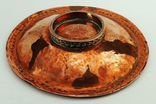 HELEN HOLMES ARTS & CRAFTS HAMMERED COPPER DISH 1942 8