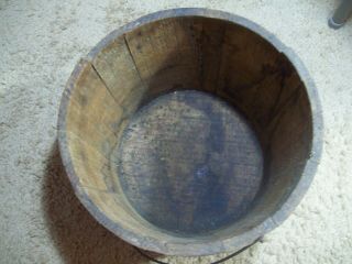 Vintage Antique Primitive Wooden Bucket With Handle 