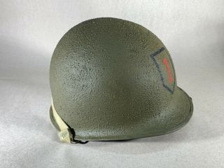 D - Day Ww2 Wwii Us Army 1st Id Infantry Front Seam Mccord Steel Helmet Restored