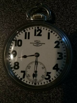 16s,  21j Waltham Crescent Street Pocket Watch With Ball Dial