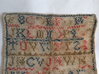 Embroidery SAMPLER Antique 1850’s ABC Cross Stitch.  J.  Hutson,  Peebles Scotland 4