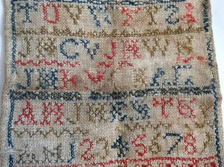 Embroidery SAMPLER Antique 1850’s ABC Cross Stitch.  J.  Hutson,  Peebles Scotland 5