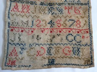 Embroidery SAMPLER Antique 1850’s ABC Cross Stitch.  J.  Hutson,  Peebles Scotland 6