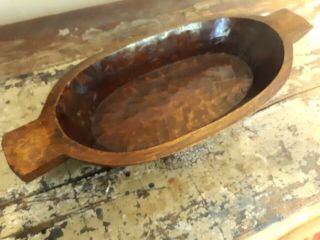 Antique Primitive Wooden Hand Carved Handled Bread Trough 23 " Farmhouse