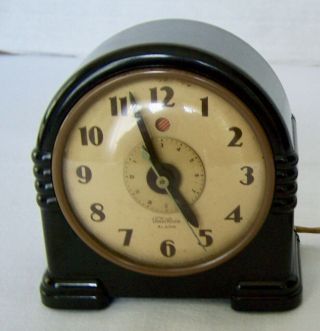 Vintage Telechron Electric Desk/alarm Clock Model - 7h125 Art Deco Style