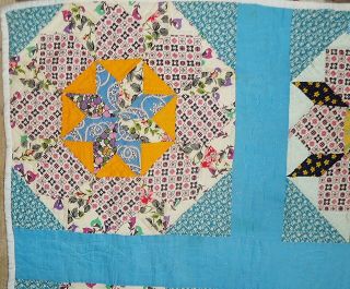 Vintage Hand Done Fine Stitched Star Pinwheel Quilt Thin Twin Real Beauty 4