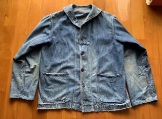 Vintage 40’s Ww2 Usn Shawl Collor Jacket - M