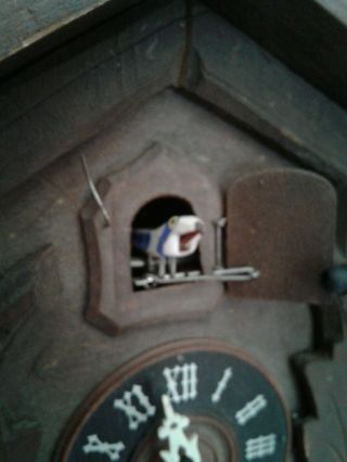 Antique German Cuckoo Clock for repair dark wood 6
