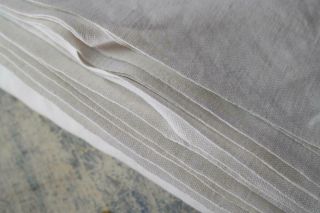 French Antique Linen Sheet Hand Loomed Metis Linen Fabric 110x82 " M78